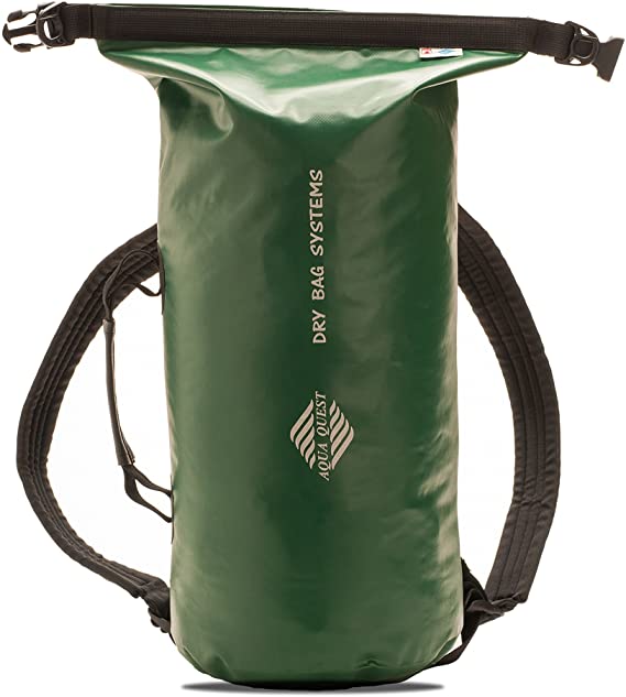 Aqua Quest Mariner Backpack - 100% Waterproof Lightweight Dry Bag - 10, 20 or 30 Liter - Black, Green, Yellow or Blue