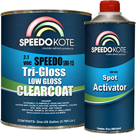 Speedokote SMR-115/150-K-M - Low Gloss 2.1 VOC Urethane Clear Coat, Gallon kit Clearcoat with Medium Speed activator