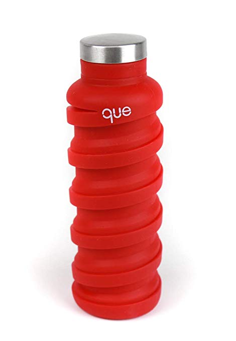 que Bottle | Designed for Travel and Outdoor. Collapsible Water Bottle - Food-Grade Silicone/BPA Free/Lightweight/Eco-Friendly - 20oz (1st Generation)