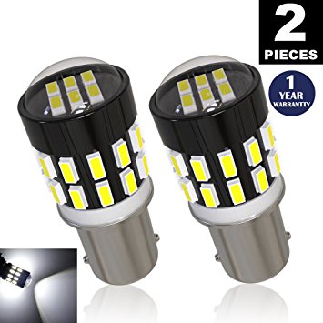 LUYED 2 x 360LM Super Bright 3014 30-EX Chipsets Lens BA9 BA9S 53 57 1895 64111 LED Bulbs Used For Side Door Courtesy Lights Map Lights,Xenon White