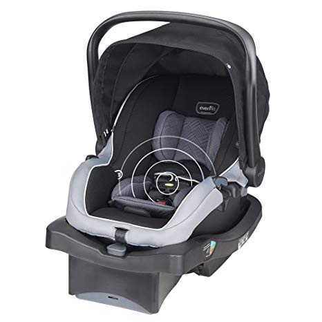 Evenflo LiteMax 35 with SensorSafe Technology Infant Car Seat, Concord, Black, Grey