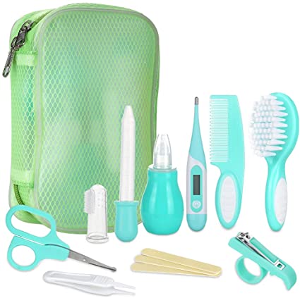 Lictin Baby Grooming Kit Newborn Care - 12PCS Baby Health Care Set Portable Baby Health and Grooming Kit, Safety Cutter Baby Nail Kit for Nursing Baby Girl Boys