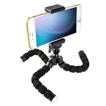 Mini Sponge Flexible Tripod,3-way stick with 1/4 Screw Octopus Shape,for GoPro HD Hero Cell Phones iPhone 6 6  5S 5C 5 4S 4, Samsung Galaxy S5 S4 S3 S2, Note 3 2 1,LG, Motorola, HTC, Sony, Nokia --Black by Jiale