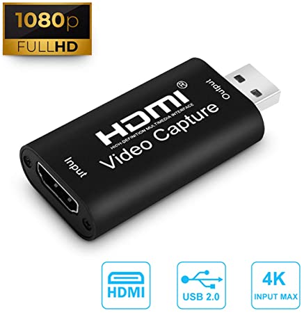 Ench HDMI Capture Card USB 2.0 Audio Video Capture Converter,1080P high-Definition Acquisition, widely Used in DIY Video Such as Game Live,Web Live,Teaching Live