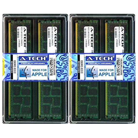 A-Tech For Apple 16GB Kit 4 x 4GB PC3-8500 1066MHz Mac Pro MacPro4,1 Mid 2012 Mid 2010 Early 2009 Mac Pro MB871LL/A A1289 MC250LL/A MC915LL/A MD770LL/A MD772LL/A MB535LL/A A1289 MC561LL/A Memory RAM