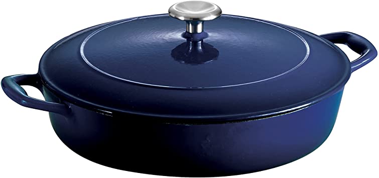 Tramontina Enameled Cast Iron Covered Braiser Gradated Cobalt 4-Quart, 80131/069DS