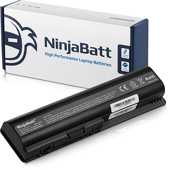 NinjaBatt Laptop Battery 484170-001 HSTNN-LB72 for HP Pavilion DV4 G71-340US G60-235DX G60-535DX DV4-2145DX DV5-1235DX DV4-2045DX G60-445DX DV5-1002NR DV6-1030US G70 Presario CQ60 CQ61 [6 Cells/48Wh]