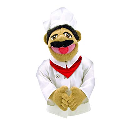 Melissa & Doug Chef Puppet with Detachable Wooden Rod for Animated Gestures