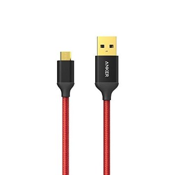 Anker 6ft  18m Nylon Braided Tangle-Free Micro USB Cable with Gold-Plated Connectors for Android Samsung HTC Nokia Sony and More