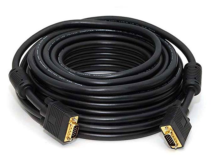 Monoprice 50ft Super VGA M/M CL2 Rated (For In-Wall Installation) Cable w/ Ferrites (Gold Plated)