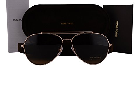 Tom Ford FT0497 Indiana Sunglasses Gold w/Polarized Brown Lens 28H TF497 58mm
