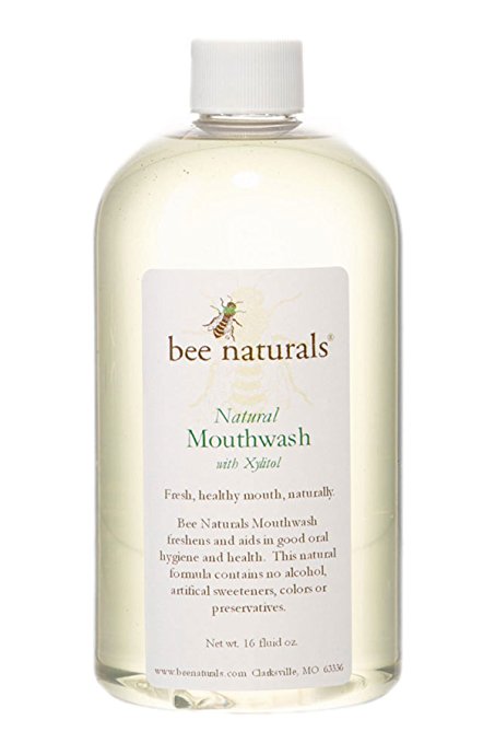 Bee Naturals Mouthwash with Xylitol - All Natural Alcohol Free Formulation - Perfect Mix of Spearmint For Great Breath