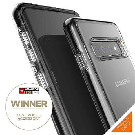 Gear4 Piccadilly Clear Case with Advanced Impact Protection [ Protected by D3O ], Slim, Tough Design for Samsung Galaxy S10 - Black