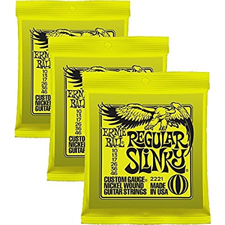 Ernie Ball 2221 Nickel Regular Slinky Electric Guitar Strings 3 Pack