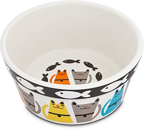 Harmony Tough Guys Ceramic Cat Bowl, 3" H X 6.25" Diameter, 3 Cup