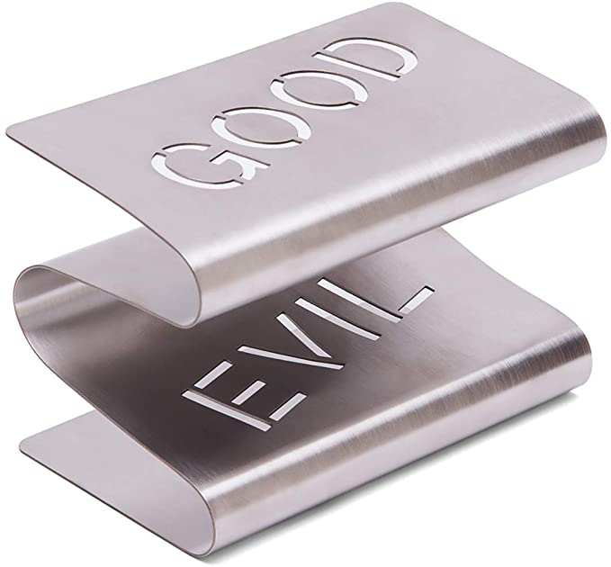 Fox Run Good/Evil Sponge Shelf and Holder, One Size, Stainless Steel