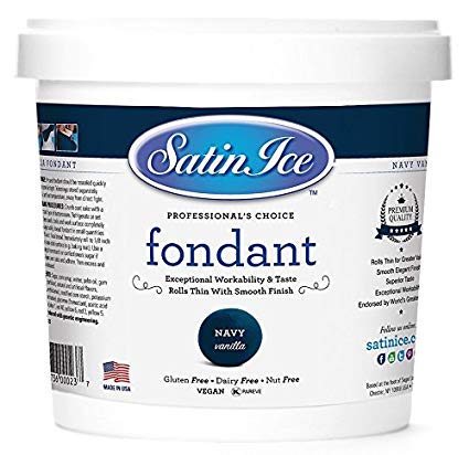 Satin Ice Navy Fondant, Vanilla, 2 Pounds