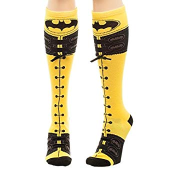 DC Comics Batman Suit Lace Up Knee High Socks