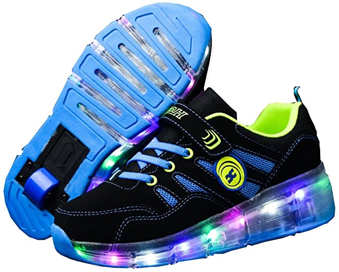 Ufatansy CPS LED Fashion Sneakers Kids Girls Boys Light Up Wheels Skate Shoes Comfortable Mesh Surface Roller Shoes Thanksgiving Christmas Day Best Gift