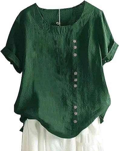 Tanming Women's Peter Pan Collar Short Sleeve Chiffon T-Shirt Blouse Tops