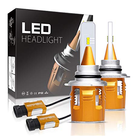 9005 LED Headlight Bulbs Autofeel 8000LM Super Bright Car Exterior White Light Built-in Driver Lamp All-in-One Conversion Bulb Kit with Cool White Lights - 1 Year Warranty