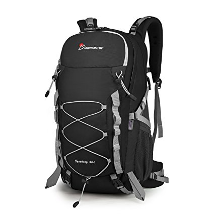 Mardingtop 40L Water-resistant Hiking Daypack/Camping Backpck/Travel Daypack/Casual Backpack for Outdoor Climbing School-6000 (Black1)