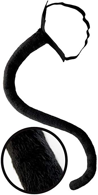 Black Cat Tail Costume Accessory Neko Long Furry Tails Sexy Women Costume for Halloween & Cosplay Adult & Kids