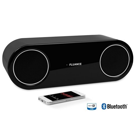 Fluance Fi30 High Performance Wireless Bluetooth Wood Speaker System with aptX Enhanced Audio (Piano Black)