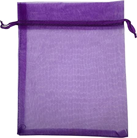 COTOSEY 100PCS 6x9 Inches Organza Drawstring Pouches Jewelry Party Wedding Favor Gift Bags (6x9, Purple)