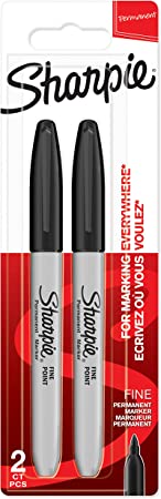 Sharpie Permanent Markers | Fine Point | Black | 2 Count