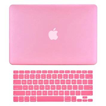 TopCase 2 in 1 Retina 13-Inch PINK Rubberized Hard Case Cover for Apple MacBook Pro 13.3" with Retina Display Model: A1425 and A1502 (NEWEST VERSION 2013) and Matching Color Keyboard Cover   TOPCASE Mouse Pad