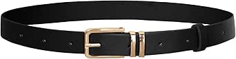 GRACE KARIN Women Leather Belt for Dresses Jeans Pants Waist Belt with Glod Buckle Medium PU Leather Belt