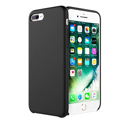 iPhone 8 plus case, iPhone 7 plus case MOLEBOXES soft-touch silicone case, soft microfiber lining inside Heavy duty protection and scratch resistant same material and quality as orginal (Black)