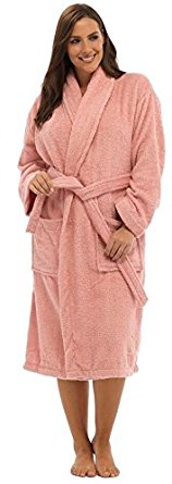 Ladies Luxury 100% Cotton Towelling Bath Robe Dressing Gown Wrap Nightwear Hooded & Non Hooded