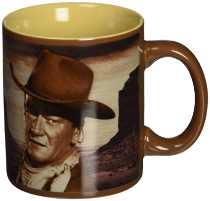 Vandor 15161 John Wayne " A Man's Got To Do" 12 oz Ceramic Mug, Brown