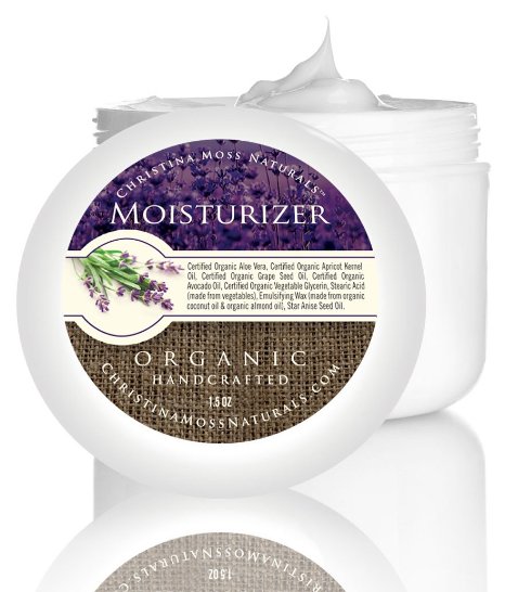 Facial Moisturizer Organic and 100 Natural Face Moisturizing Cream for Sensitive Oily or Severely Dry Skin - Anti-Aging and Anti-Wrinkle for Women and Men By Christina Moss Naturals