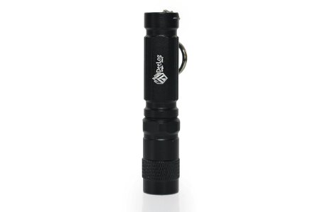 Dee Log P70 Mini Pocket Flashlight with Keyring and Diffuser, Aluminum Body - Black