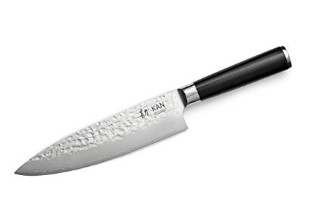 KAN Core Chef Knife 8-inch VG-10 67 layers Damascus Ambidextrous (Hammered VG-10 Blade, G10 handle)