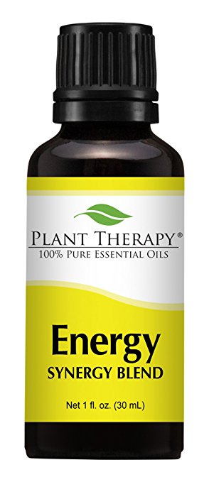 Plant Therapy Energy Synergy Essential Oil Blend (Physical Energy). Blend of: Blood Orange, Peppermint, Lemon, Ginger, Eucalyptus, Geranium Egyptian. 30 mL (1 Ounce).