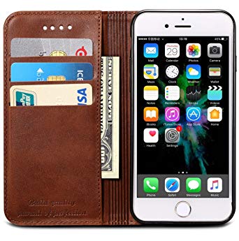 SINIANL iPhone 6 Plus Case, iPhone 6S Plus Case, Premium Leather Wallet Case Business Credit Card Holder Folio Flip Cover for iPhone 6 Plus / 6S Plus