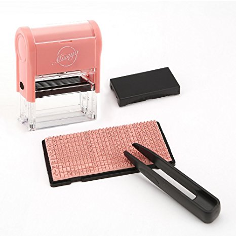 Miseyo DIY Self Inking Stamp Up to 3 Lines, Customized Text Clothing Label, Paper and Fabric Marker