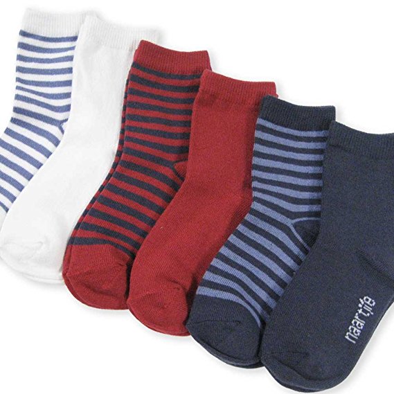 Naartjie Kids Boy Cotton Short Crew Socks Assorted 6-Pack Bright Tone