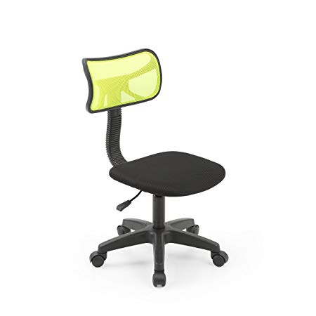 HODEDAH IMPORT Hodedah Mesh Armless Task Chair with Adjustable Height and Swivel Functionality, Green