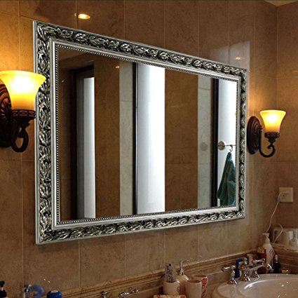 Rectangular Wall Mounted Mirrors (32"x24", Silver)