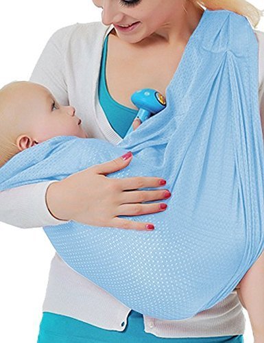 Cuby Breathable Baby Carrier Mesh Fabric, Ideal For Summers/ Beachhe Adjustable Ring Sling Baby Carrier. Ergo Friendly (Sky Blue)