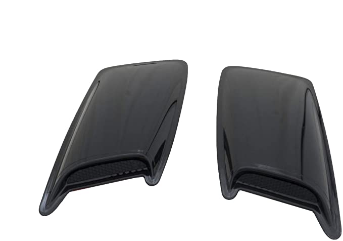 Auto Ventshade 80001 Large 2-Piece Hood Scoop with Smooth Black Finish