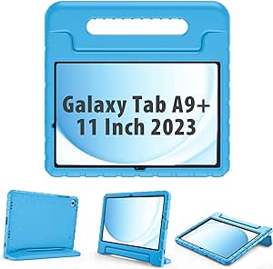 ProCase Kids Case for Galaxy Tab A9 Plus/A9  11 Inch 2023 SM-X210/X215/X216/X218, Shockproof Lightweight Kids Friendly Case with Convertible Handle Stand for Girls Boys Children Toddler Baby -Blue