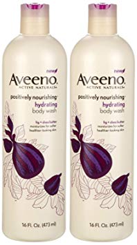 Aveeno Positively Nourishing Hydrating Body Wash, Fig   Shea Butter, 16 Ounce (Pack of 2)