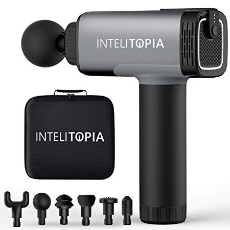 [Upgrade Version] Intelitopia Massage Gun, Percussion Cordless Handheld Deep Tissue Massager for Muscle, Powerful Pure Wave Massager to Massage Full Body, Carrying Case Included