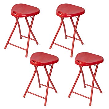 Atlantic 4-Pack Folding Stool with Handle, True Red